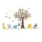 Jungle Animals Tree Wall Decal – Monkey, Giraffe & Elephant Wall Sticker