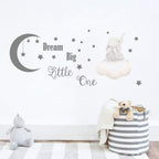 Dream Big Little One Wall Decal – Elephant Quote Wall Sticker for Nursery