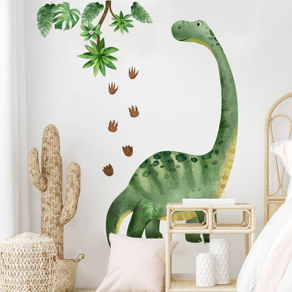 Large Dinosaur Wall Decal – Watercolor Dino Wall Sticker for Nursery & Kids Room