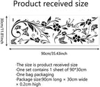 Black Floral Vine Window Cling – Anti-Collision Glass Door Decal