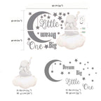 Dream Big Little One Wall Decal – Elephant Quote Wall Sticker for Nursery