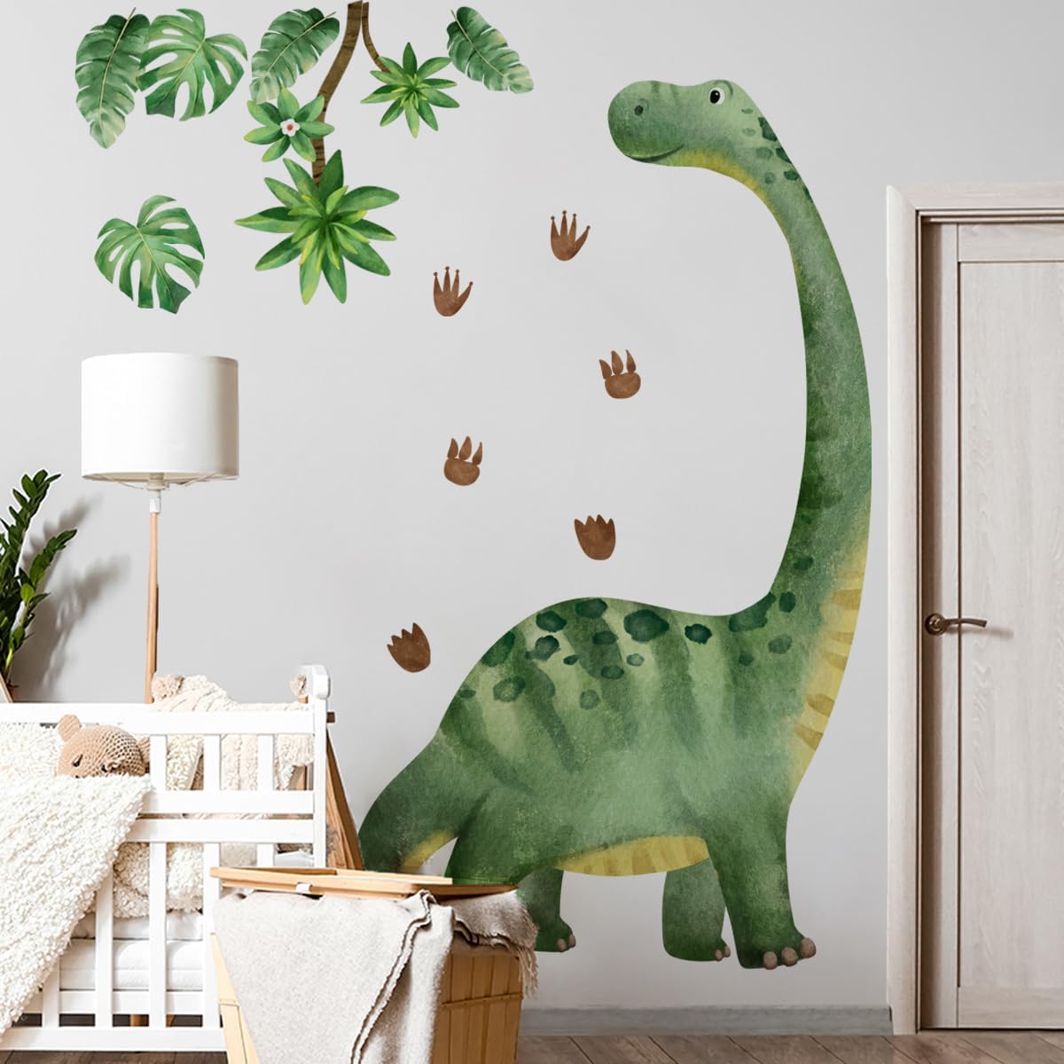 Large Dinosaur Wall Decal – Watercolor Dino Wall Sticker for Nursery & Kids Room