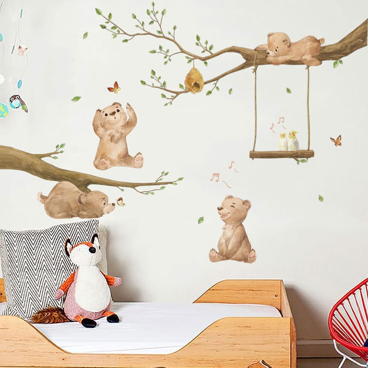 Bear Wall Decal – Woodland Animal Wall Sticker for Nursery & Kids Room