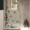 Black Floral Vine Window Cling – Anti-Collision Glass Door Decal