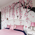 Large Cherry Blossom Tree Wall Decal – Pink Floral Wall Sticker