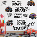 Monster Truck Wall Decal – Racing Car Quote Wall Sticker for Boys Room