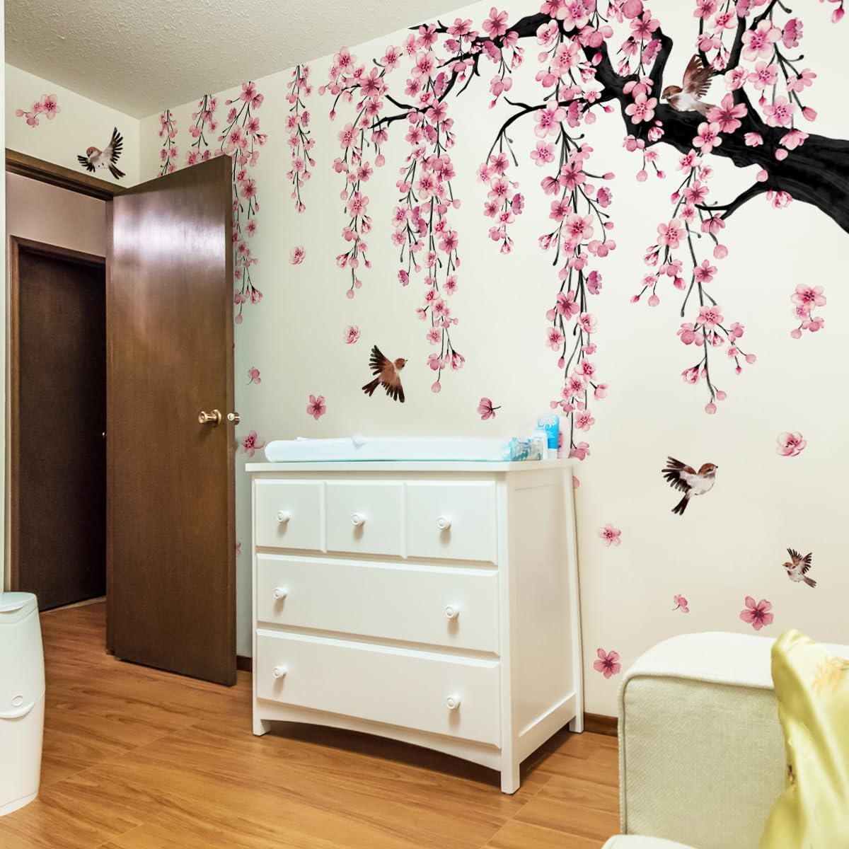 Large Cherry Blossom Tree Wall Decal – Pink Floral Wall Sticker
