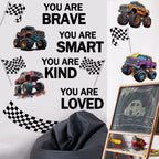 Monster Truck Wall Decal – Racing Car Quote Wall Sticker for Boys Room